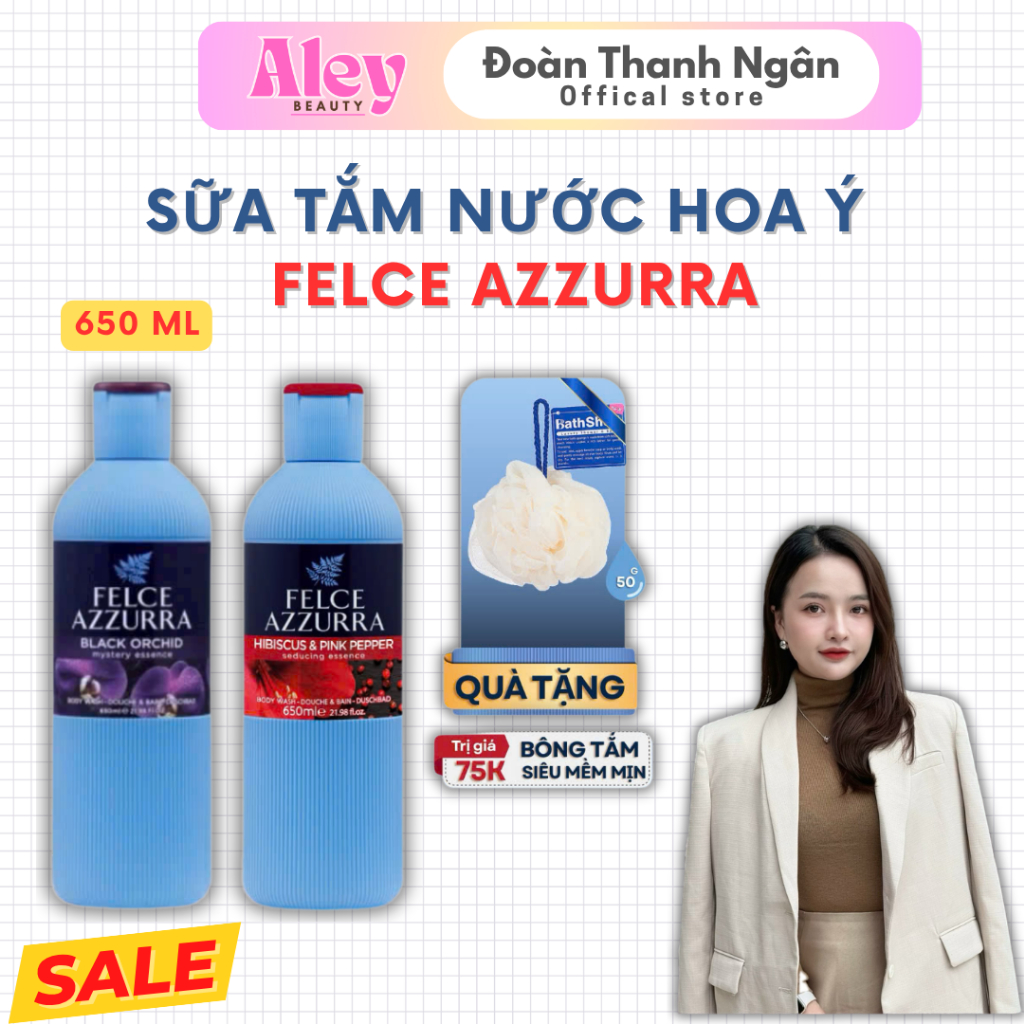 [ CHÍNH HÃNG ] Sữa tắm nước hoa Ý Felce Azzurra 650ML