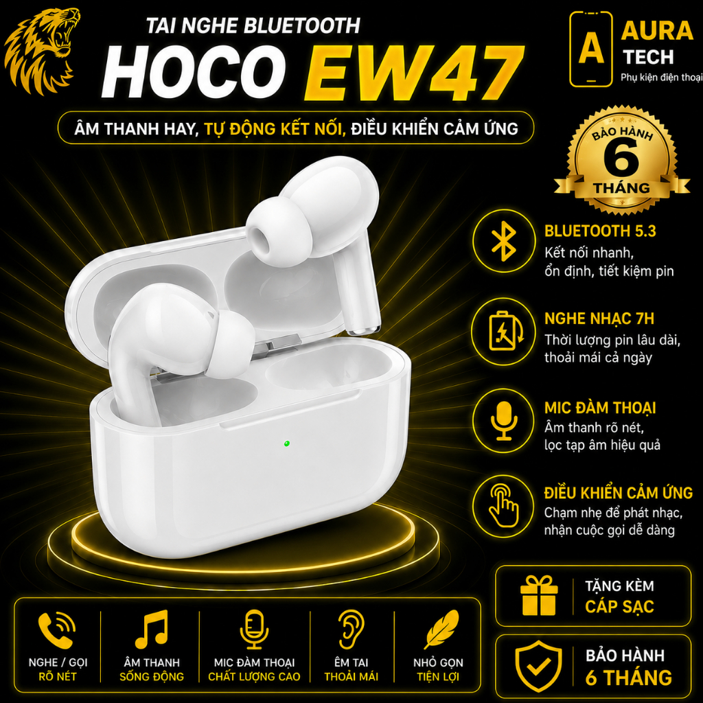 Tai nghe bluetooth không dây HOCO EW47 - V5.3 bản pin 7H chính hãng
