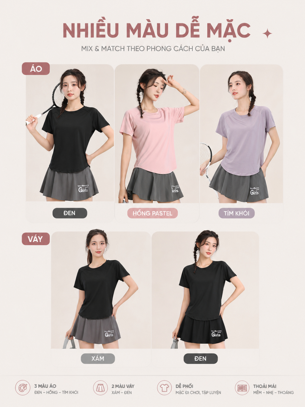 V18N — Set váy thể thao nữ 2 lớp 5