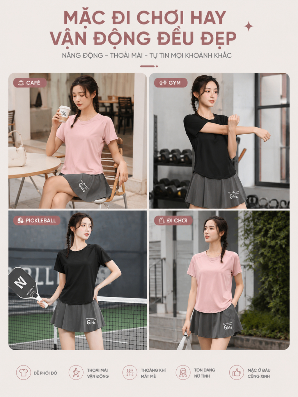 V18N — Set váy thể thao nữ 2 lớp 6