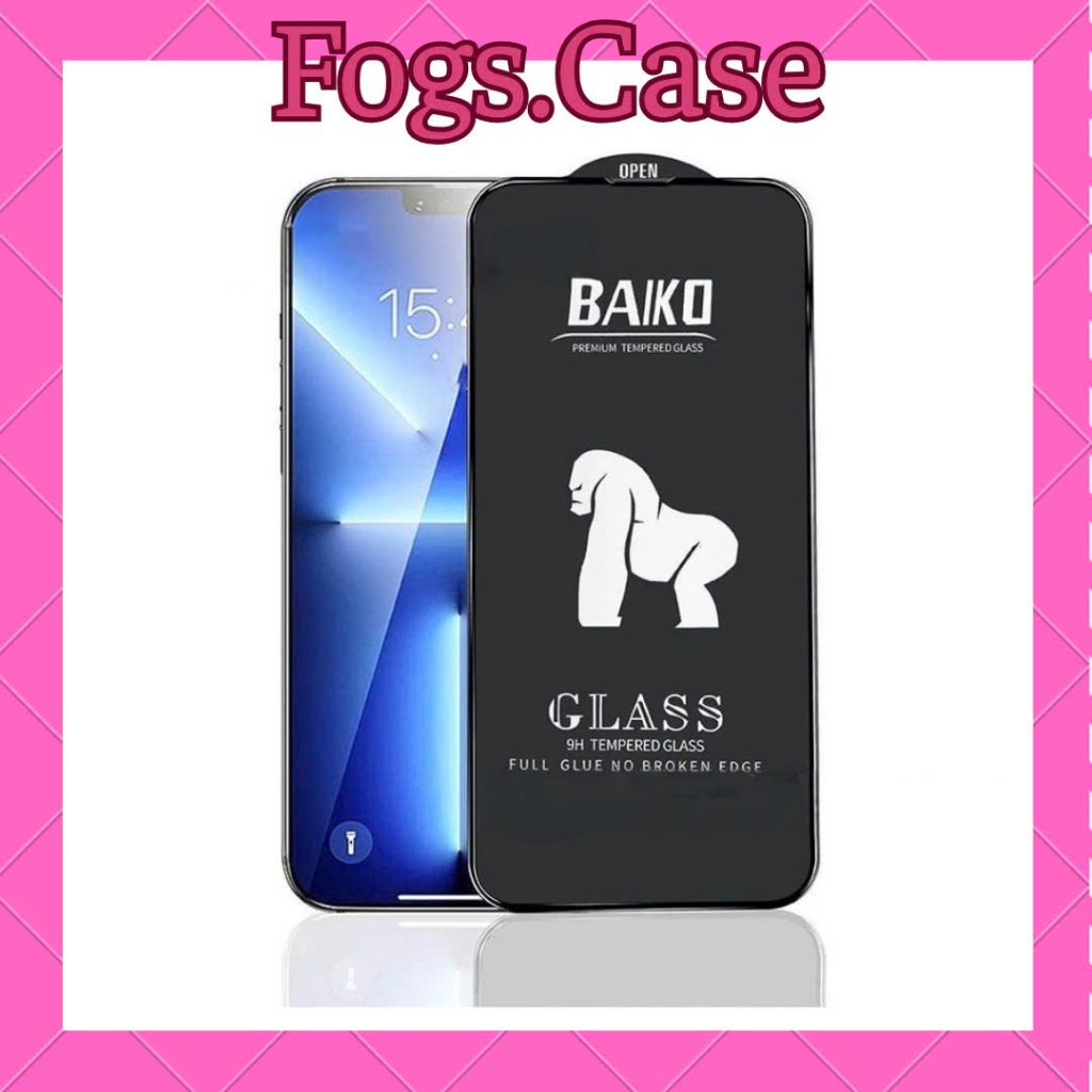 Kính Cường Lực Ip BAIKÔ, KK Tự Hút Bụi Full Màn Hình Cho Ip 7P Đến Ip 17 Pro Max