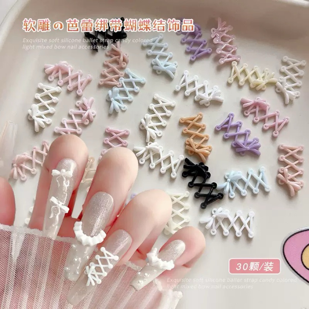 Túi 50 Charm nhựa gắn móng ballet Điệu đà