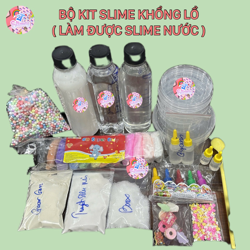 BỘ KIT SLIME KHỔNG LỒ ĐỦ MÓN ( LÀM ĐƯỢC SLIME NƯỚC ) NGUYÊN LIỆU LÀM SLIME
