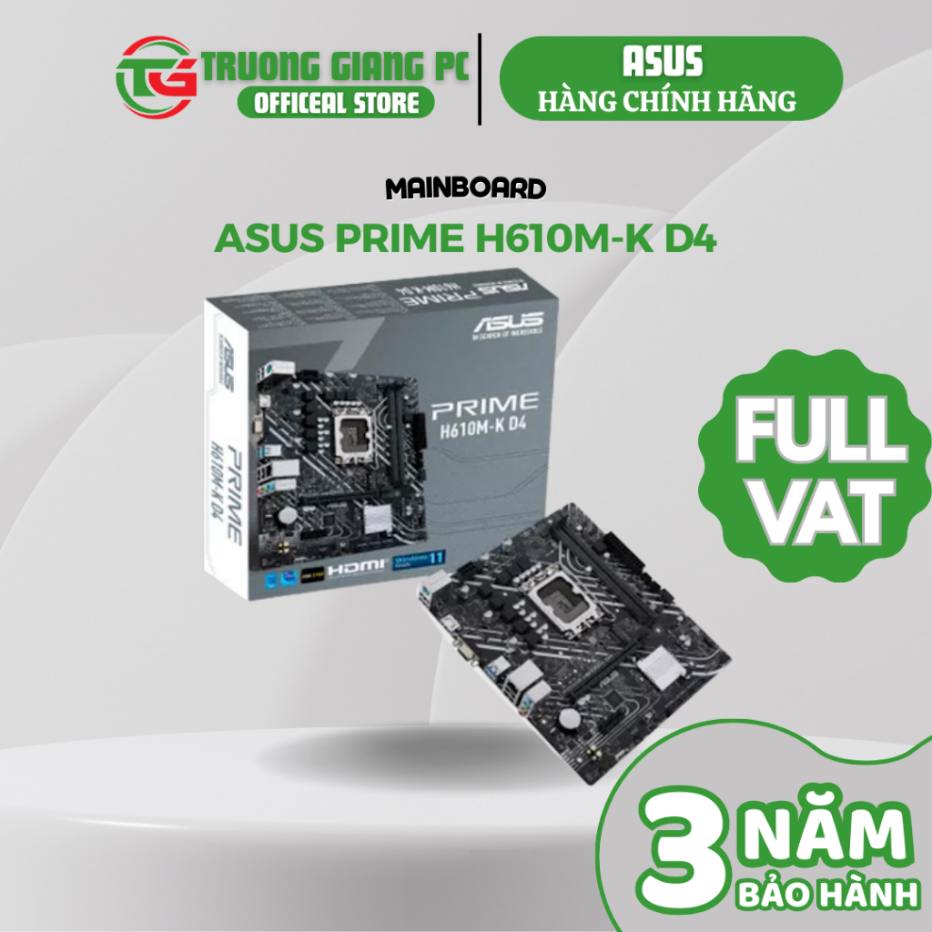 [SẢN PHẨM FULL VAT] Mainboard Asus Prime H610M-K D4 - BẢO HÀNH CHÍNH HÃNG 36 THÁNG | BigBuy360 - bigbuy360.vn