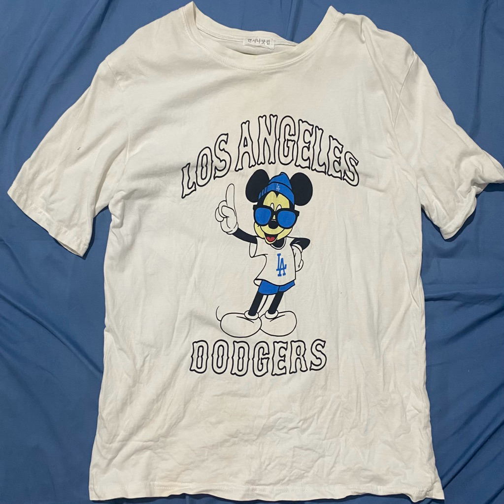Áo Thun Mickey Los Angeles Dodgers - Trắng Basic