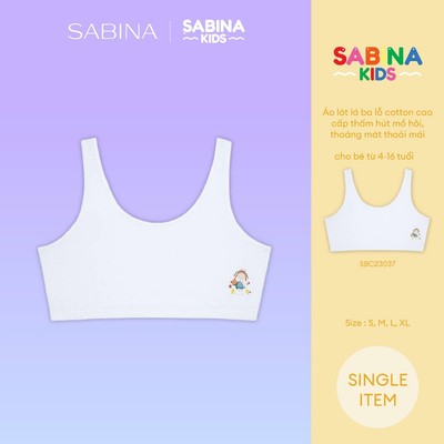 Áo Lót Ba Lỗ Không Mút Màu Trắng Cho Trẻ SABINA KIDS By Sabina SBC23037