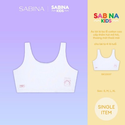 Áo Lót Ba Lỗ Không Mút Màu Trắng Cho Trẻ SABINA KIDS By Sabina SBC23028