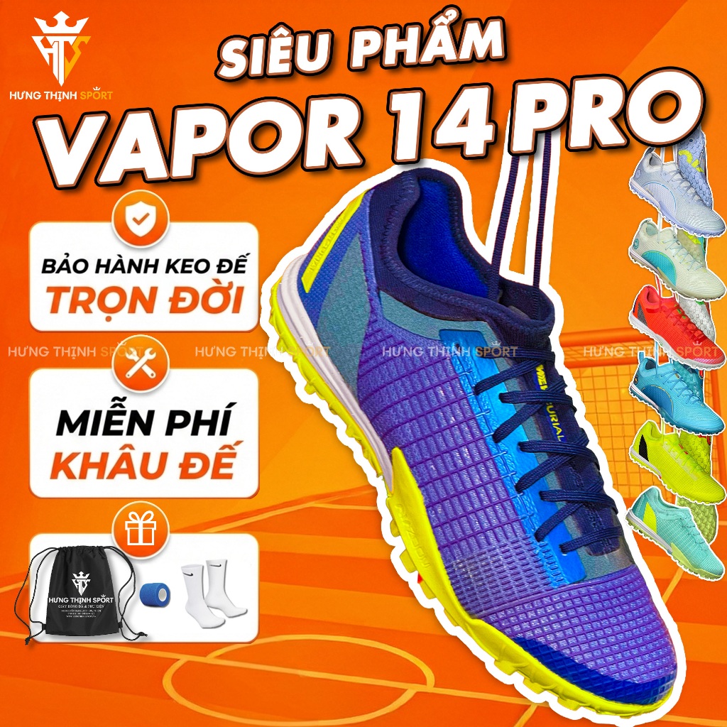 Giày Đá Bóng / Giày Đá Banh VAPOR 14 PRO | TF Sân Cỏ Nhân Tạo | Tặng Khâu Đế + Bảo Hành Keo Đế Trọn 