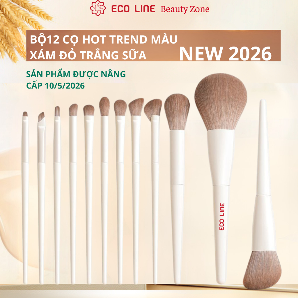 Bộ cọ makeup 7 10 12 cây trang điểm chuyên dụng cọ má hồng cọ kẻ mắt  đầu bông mềm mịn