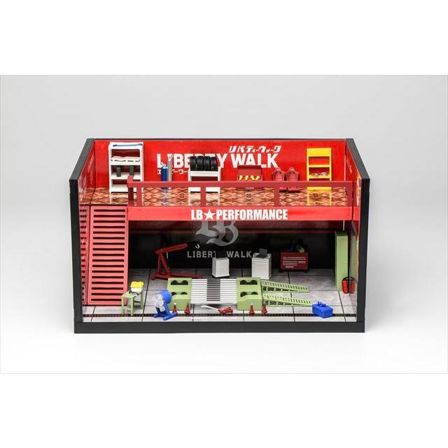 Hộp mica trưng bày Diorama Garage Liberty Walk AUTOBACS Theme Garage tháo lắp ghép 1:64 Motorhelix