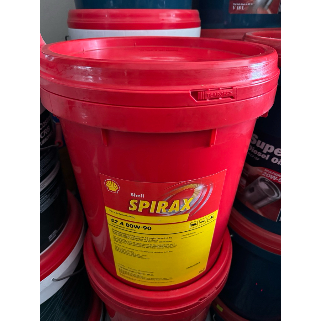 Nhớt Shell Spirax 80W90, Dầu cầu truyền động Shell 90, Dầu hộp số Shell 90 - Xô 20 Lít Chính Hãng