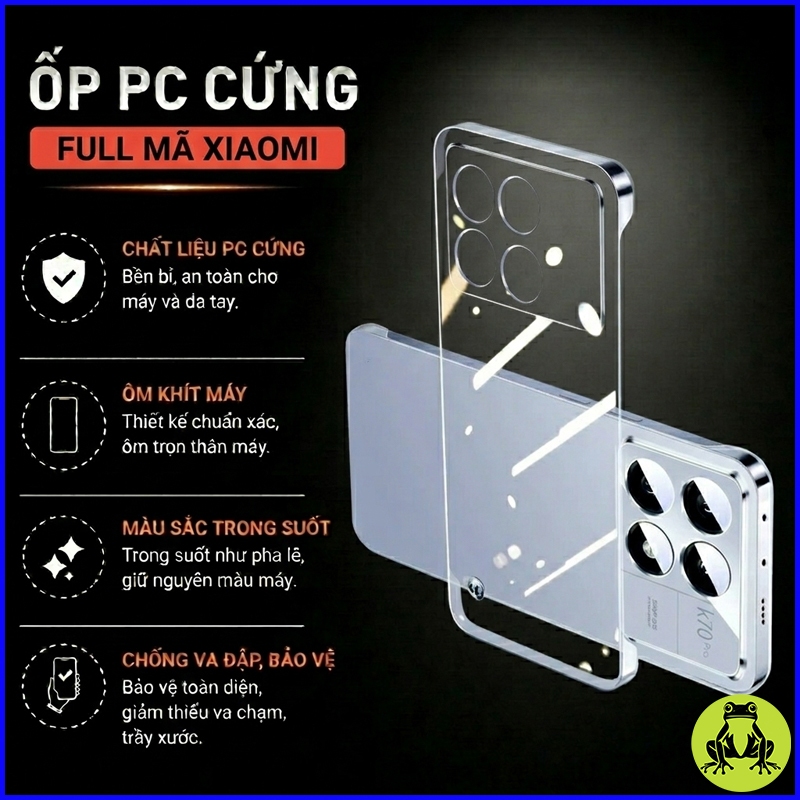 Ốp lưng cứng trong suốt không viền xiaomi Mi 12/ 12x/ 12s/ Mi 12 Ultra/ 12s Ultra/ Mi 12Pro/ 12s Pro