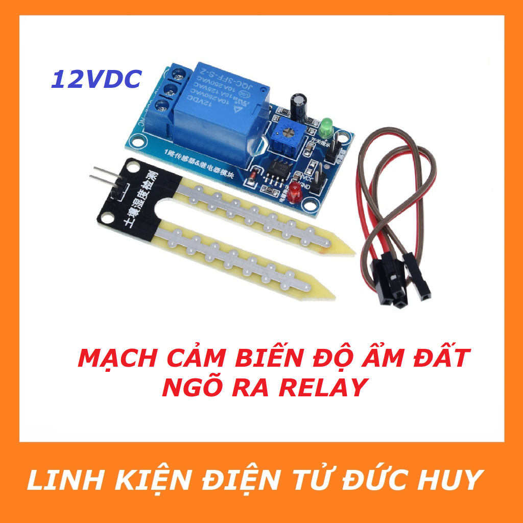 Cảm biến độ ẩm đất 12V, ngõ ra output relay