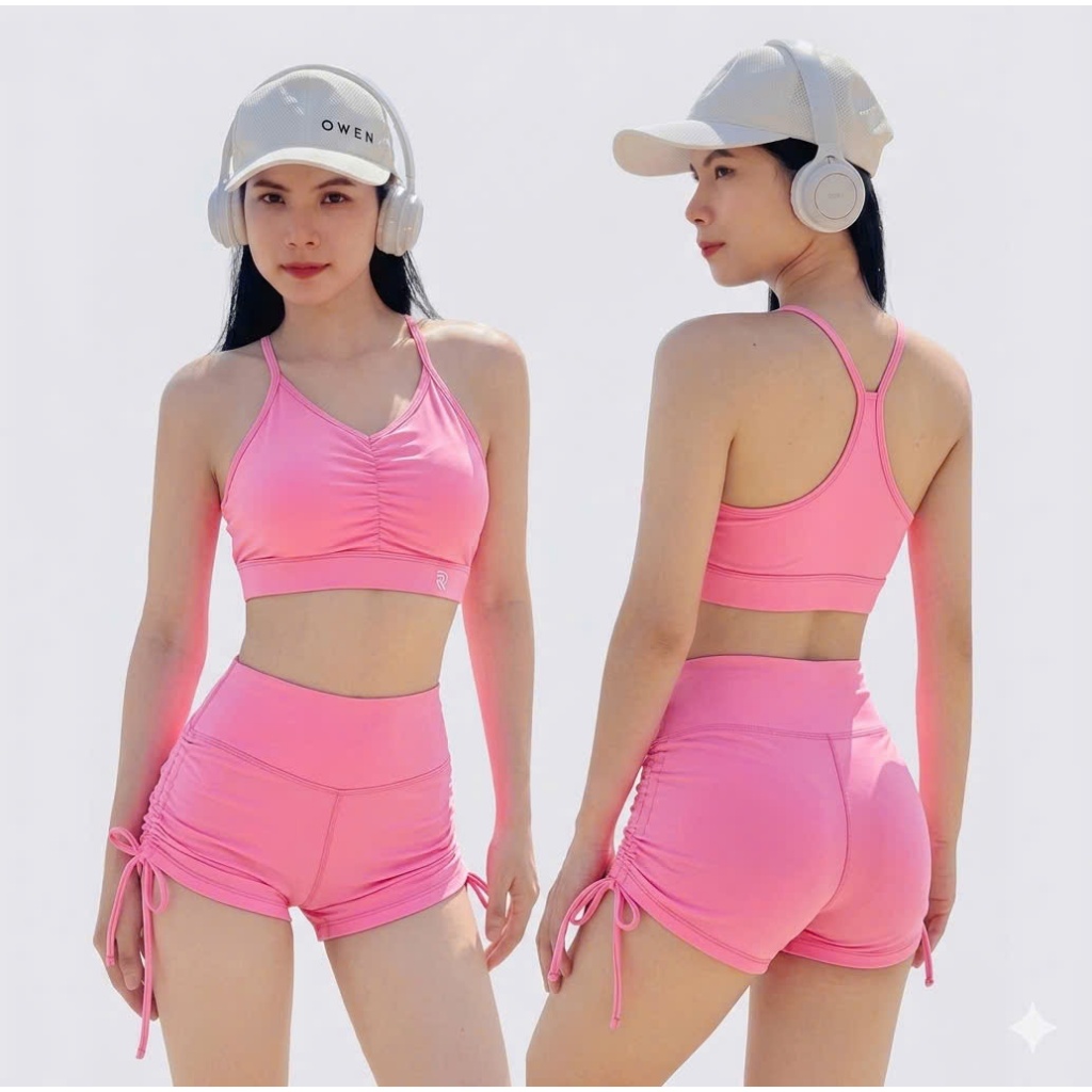 SK Sport - Bộ đồ tập gym yoga pilates nữ quần rút áo dây xinh đàn hồi thấm hút mồ hôi