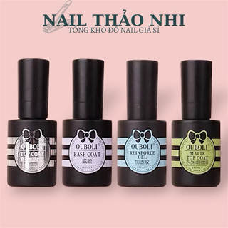 Base top cứng móng OUBOLI chính hãng 20ml, bộ sơn gel liên kết siêu bền, top phủ bóng nail làm móng