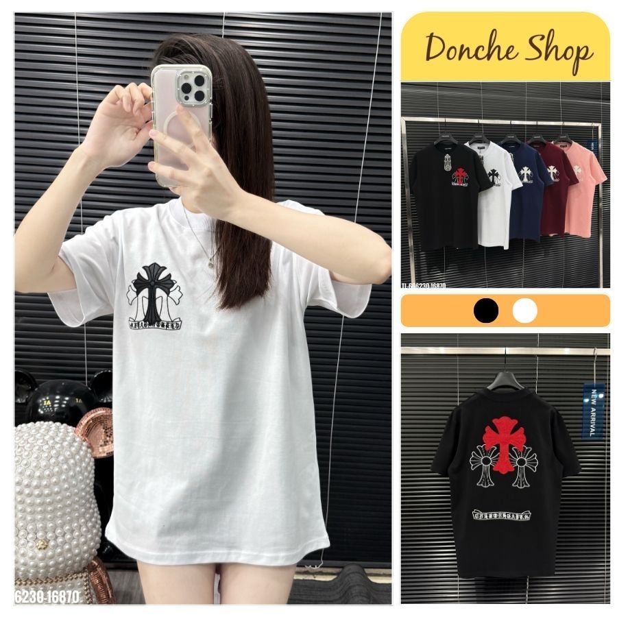 Áo Thun Chrome Hearts Nam Nữ Thêu Dấu Cộng Chất Cotton Cao Cấp Áo Phông Chrome 666230