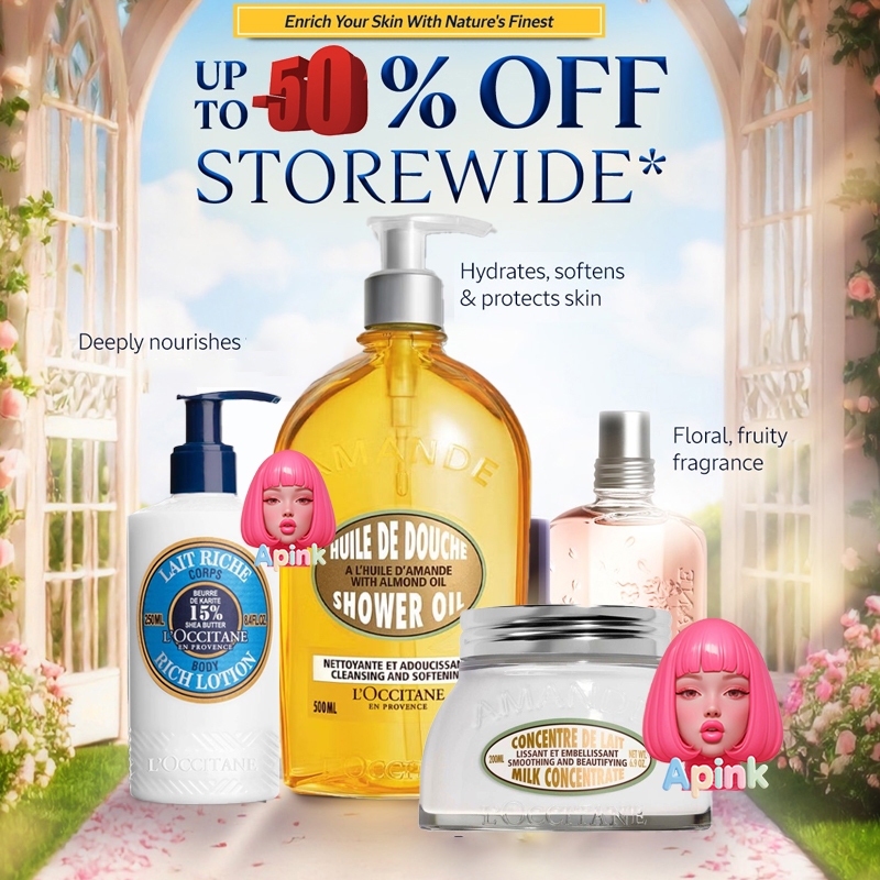 Sữa dưỡng thể L'Occitane Almond Milk Concentrate 200ml / Milk Veil Body Lotion / Dầu tắm L'Occitane 