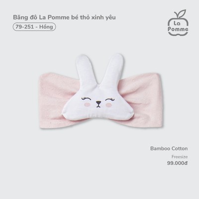 Băng đô La Pomme bé thỏ xinh yêu - Sợi Bamboo Cotton mềm mại - Bé gái - Freesize