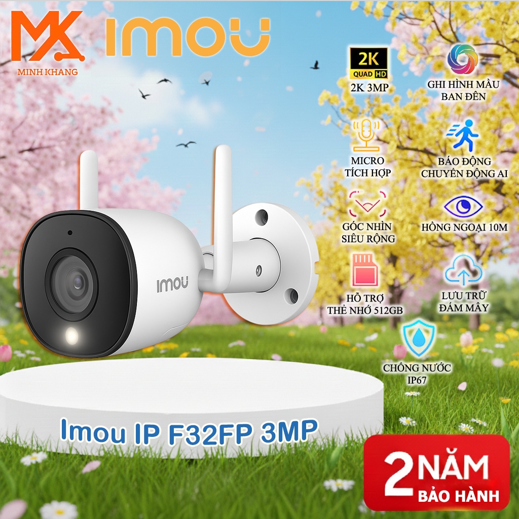 [IMOU CHÍNH HÃNG] Camera WiFi Ngoài Trời IMOU IPC-F32P / IPC-F52P – Bullet Camera 3MP / 5MP, H.265, 