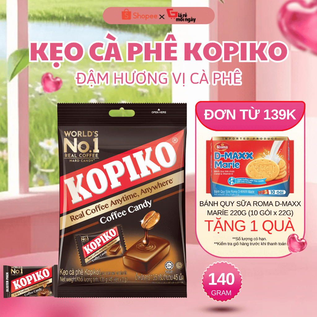 Kẹo cà phê Kopiko Coffee Bịch 140g
