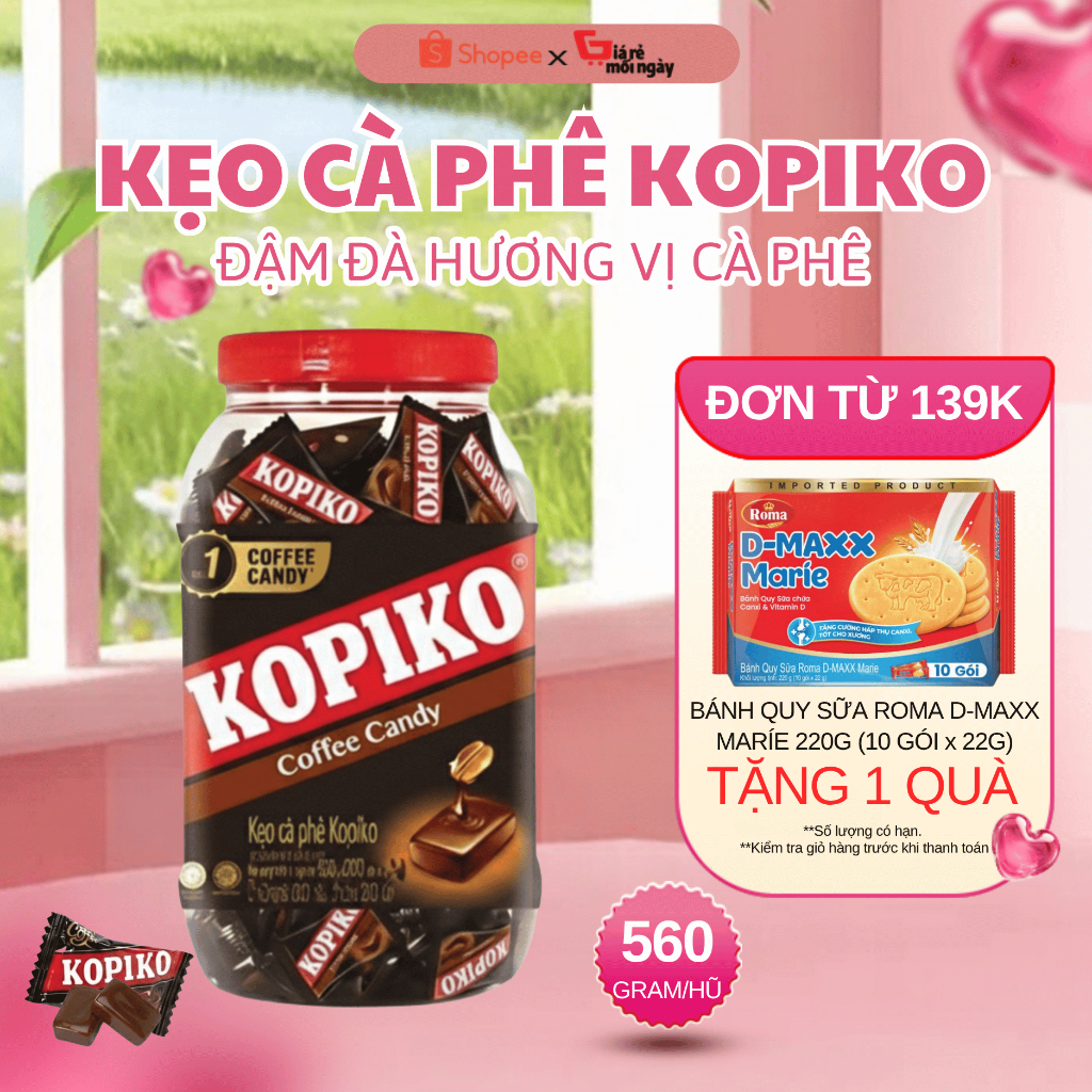 Kẹo cà phê Kopiko Coffee Hủ 560g