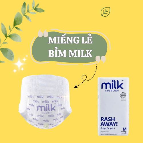 [6 MIẾNG LẺ BỈM] Tách lẻ bỉm Thuần Chay MILK Nội Địa Malaysia Cao Cấp (MIẾNG LẺ) MCC