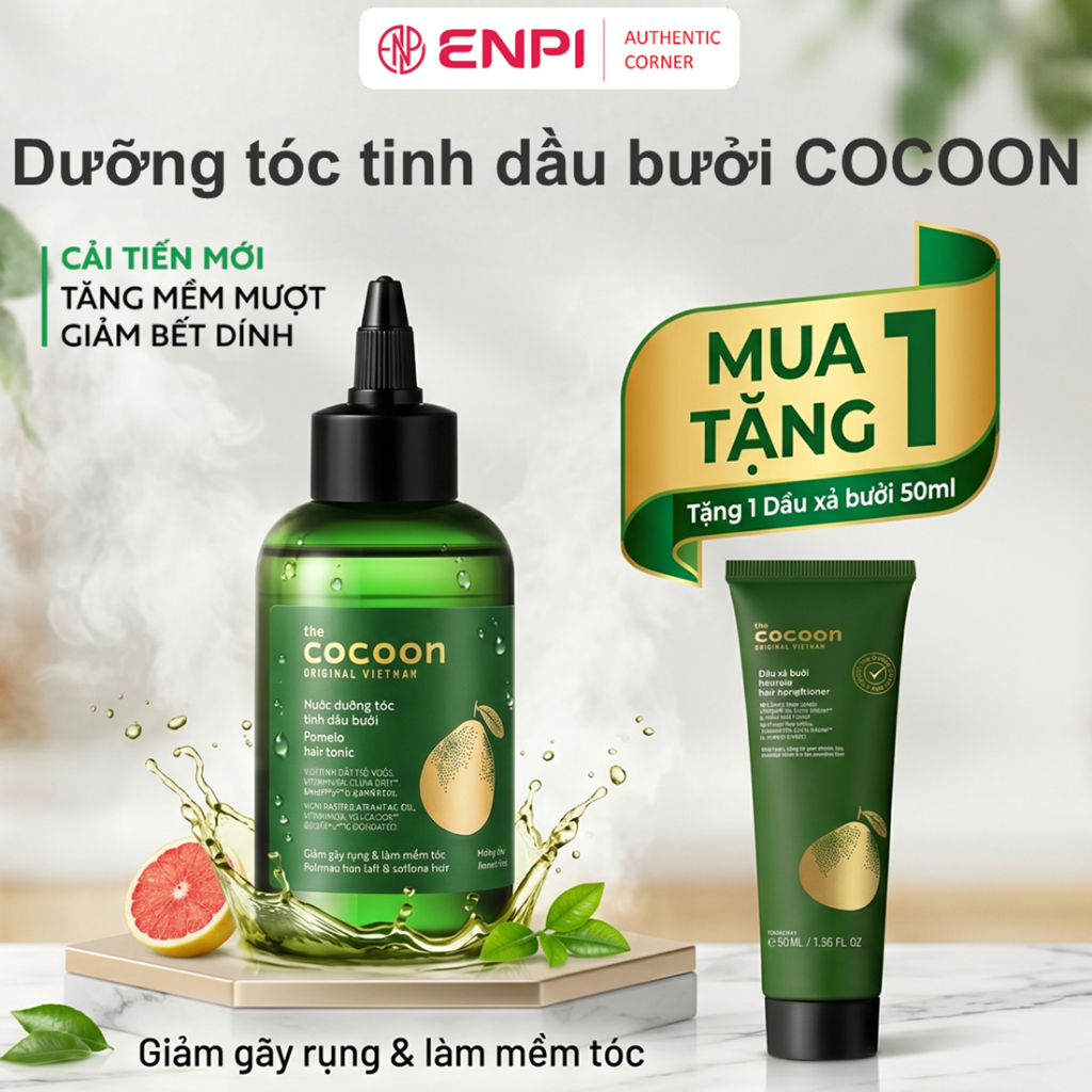 [Cải tiến mới] Nước dưỡng tóc tinh dầu bưởi COCOON| Ngăn ngừa gãy rụng, hỗ trợ mọc tóc