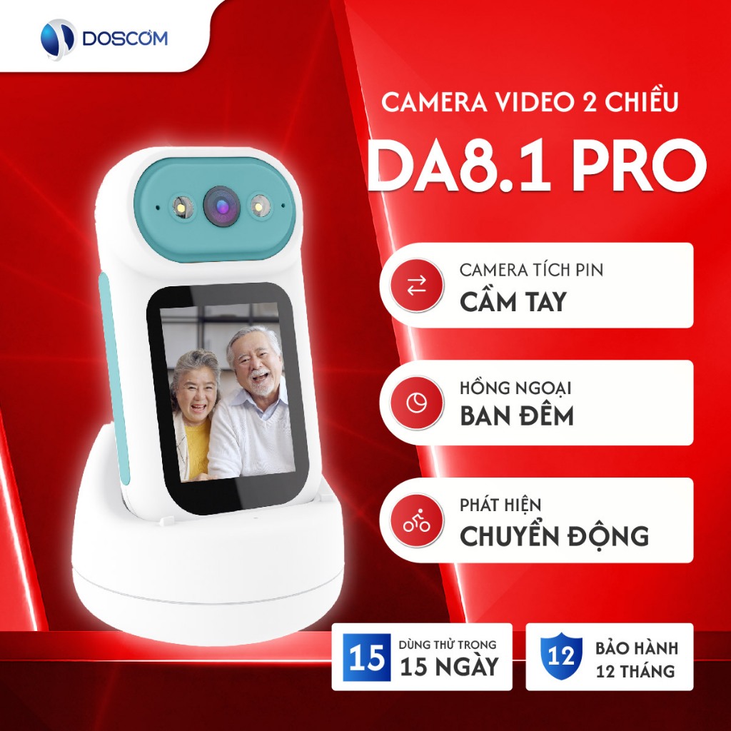 Camera Gọi Video 2 Chiều DA8.1 PRO DOSCOM Màn Hình 2.8 Inch, Pin 2000mAh Cầm tay tiện lợi
