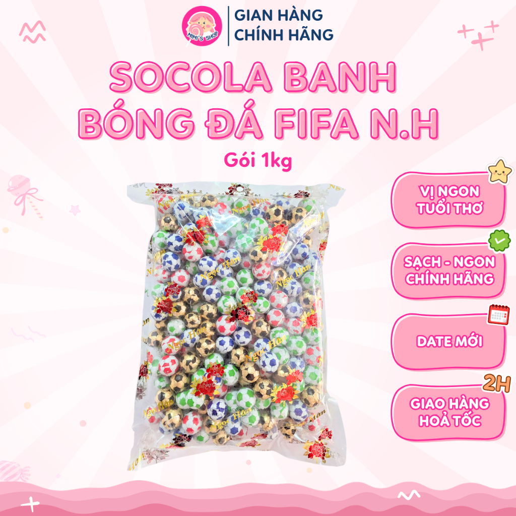 Kẹo Socola Banh Bóng Đá FIFA Ngọc Hân 1kg, Socola Hình Trái Bóng Đá Thơm Béo Ngọt Dịu | Mimi's Shop