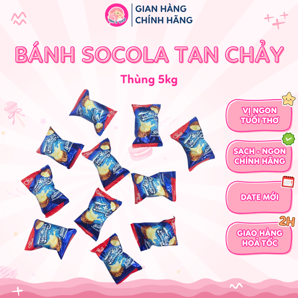 (Sỉ) Thùng Bánh Socola Tan Chảy Thanh Hương 5kg, Bánh Mềm Nhân Socola Thơm Béo Hấp Dẫn | Mimi's Shop
