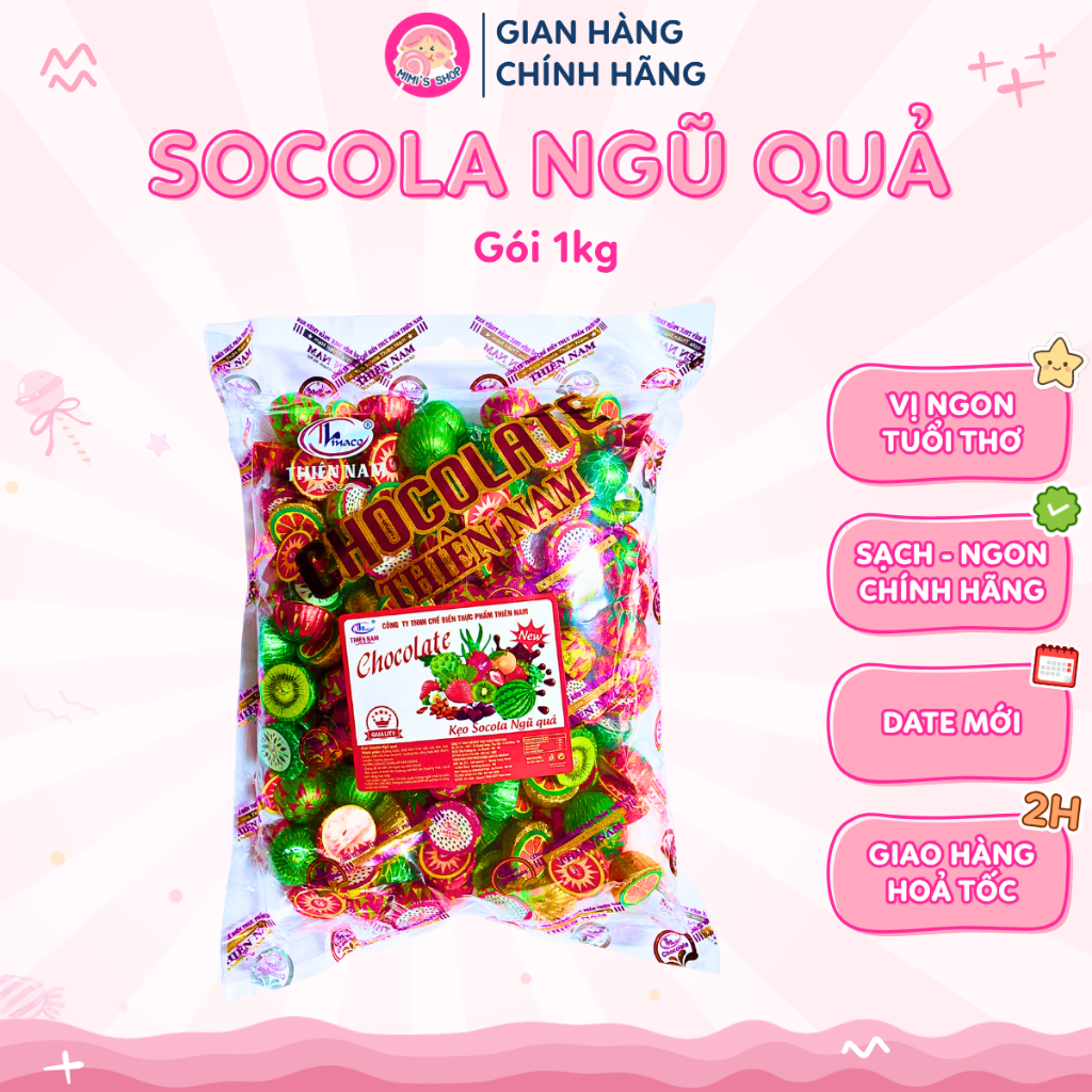 Socola Ngũ Quả Thiên Nam 1kg, Socola Hình Trái Cây Ngọt Dịu Nhiều Màu Sắc | Mimi's Shop