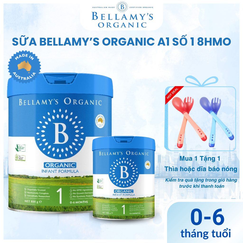Sữa Bellamy's Organic A1 8HMO Số 1 –  Tăng Cường Miễn Dịch, Cân bằng đường ruột - Bellamy's organic