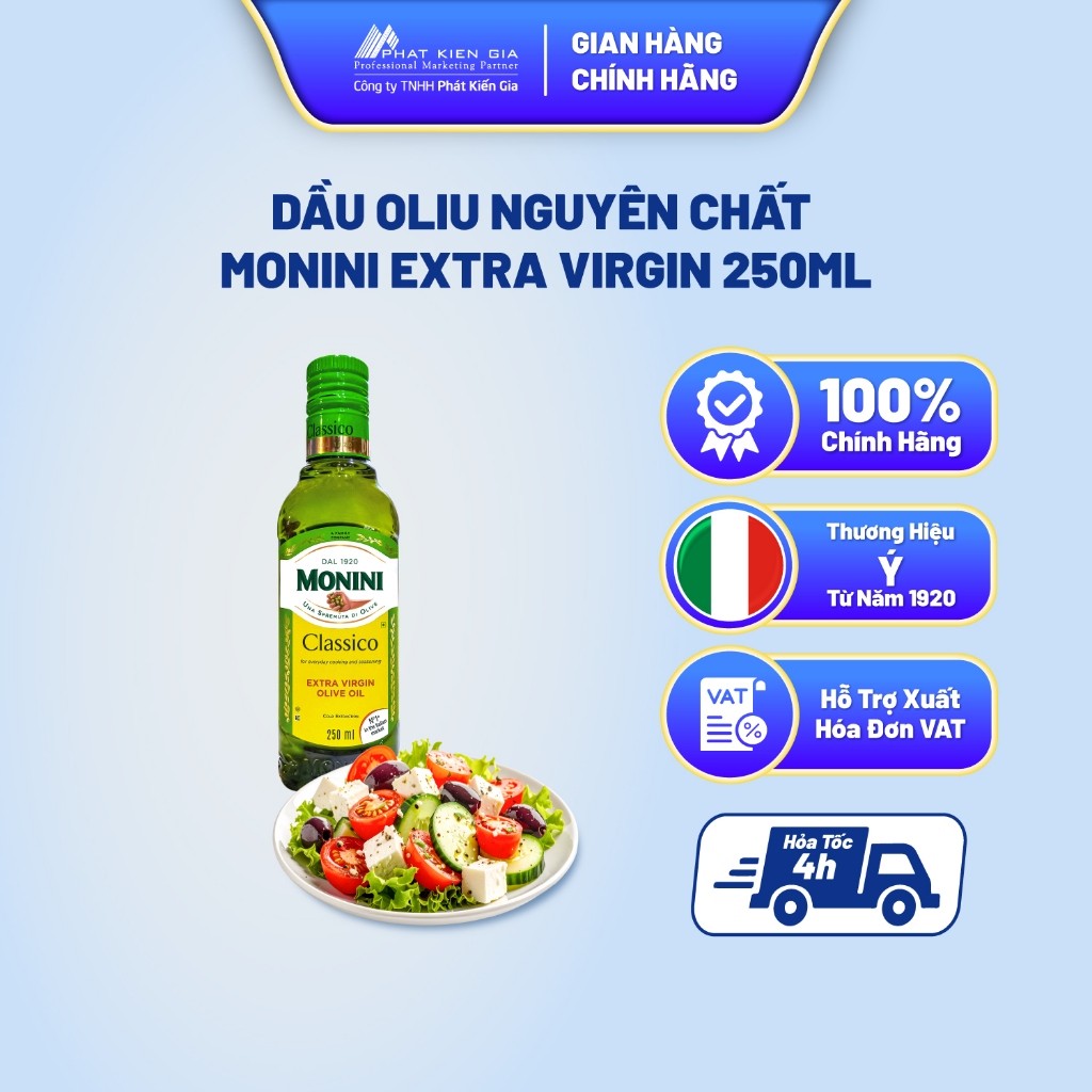 Dầu Olive Extra Virgin Monini 250ml - Nhập Khẩu Ý | Monini Classico Extra Virgin Olive Oil 250ml