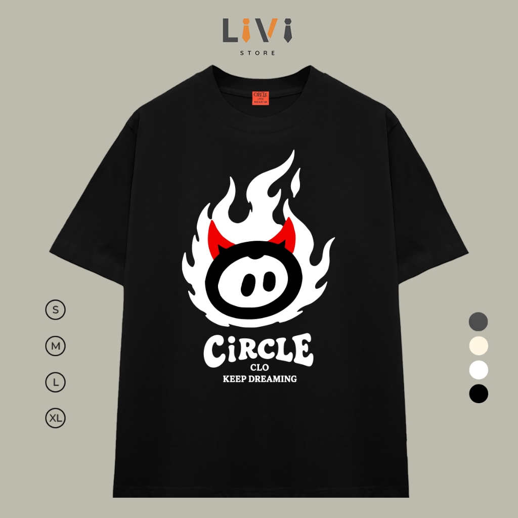 Áo Thun Circle Clo Mascot Unisex Form Rộng Oversize LIVI139 - Livi Store