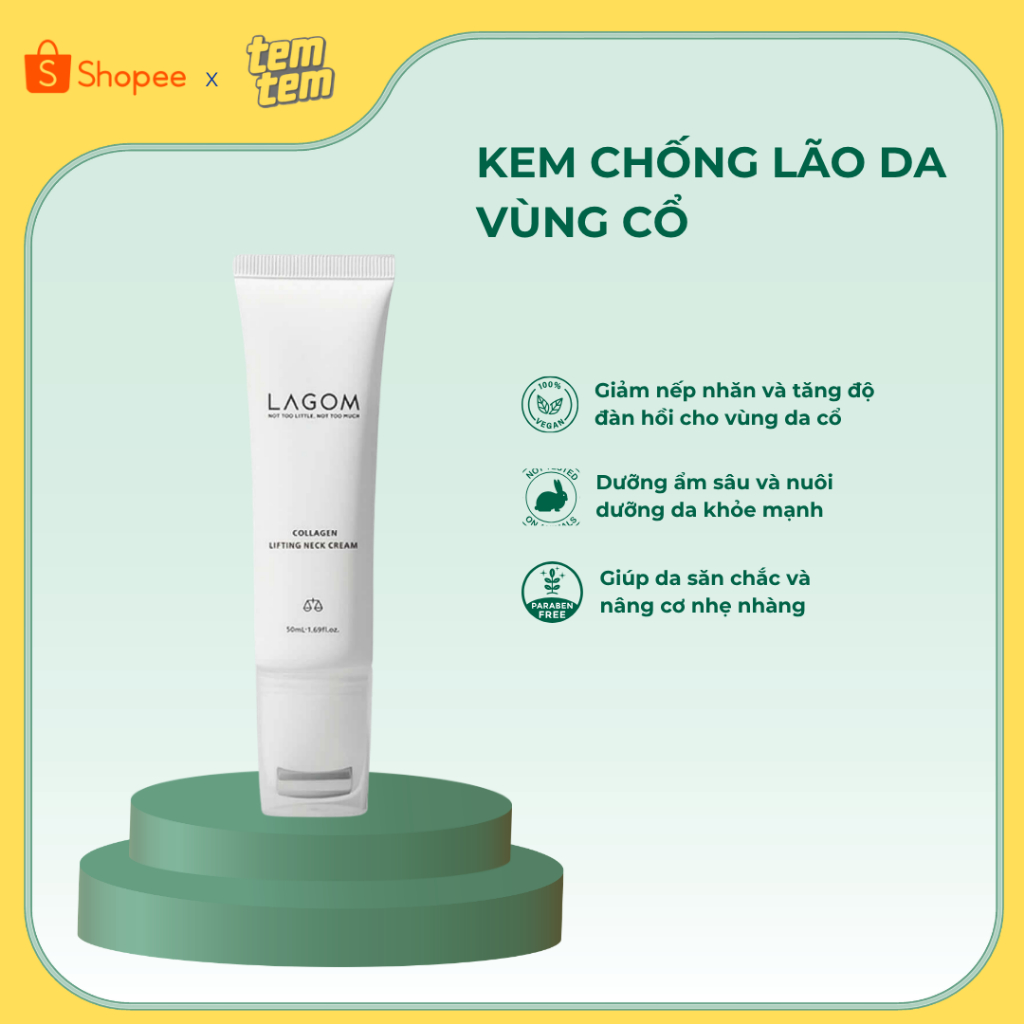 Kem chống lão hóa vùng cổ LAGOM COLLAGEN LIFTING NECK CREAM