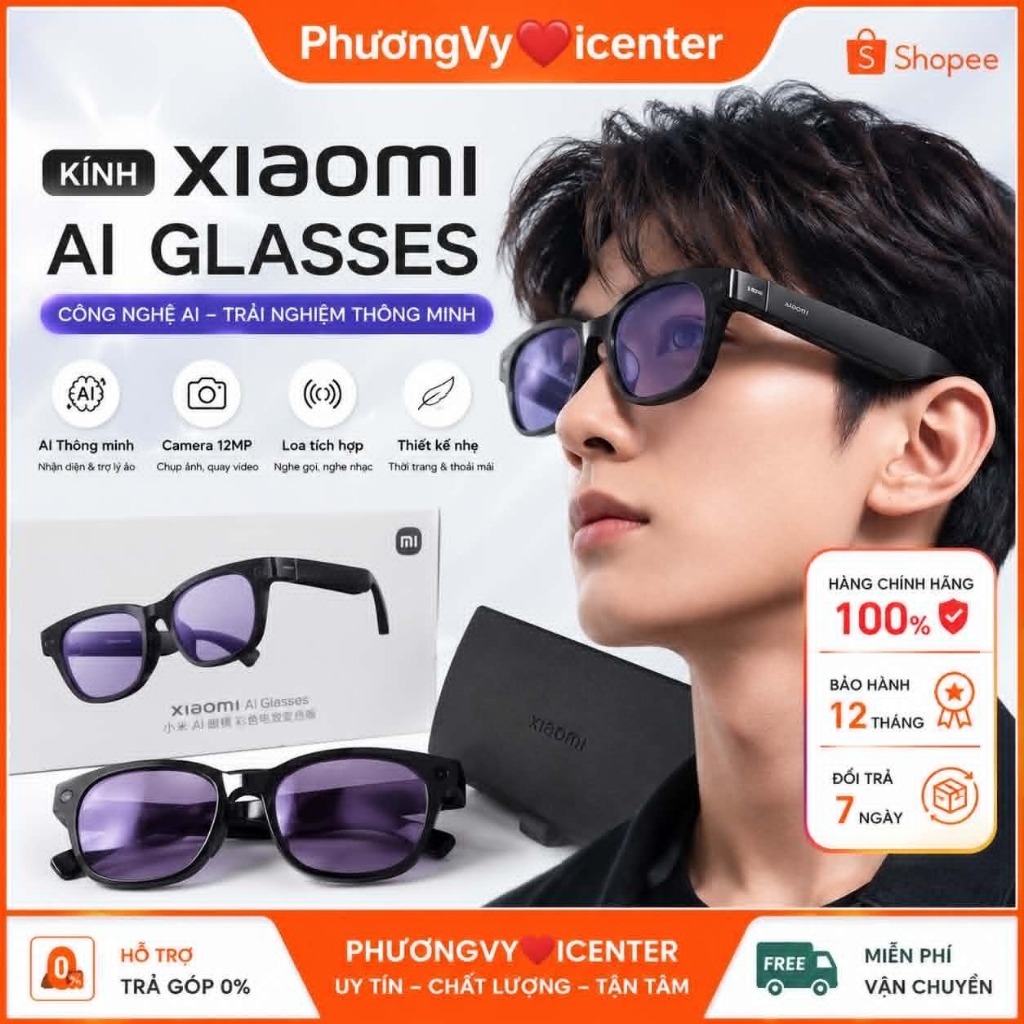 Kính Thông Minh Xiaomi - Smart Ai Glasses(Chính Hãng) Camera 4K 12Mp AI - New & Like New- Tiêu Chuẩn