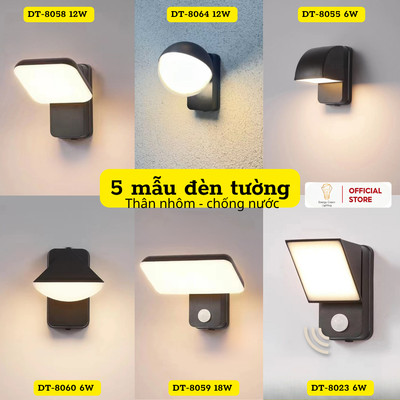 5 Mẫu Đèn Tường Đế Xoay 360 Energy Green Ligtinng - Ánh Sáng Vàng - Đế Xoay 360- Thân Nhôm Chống Nước IP65