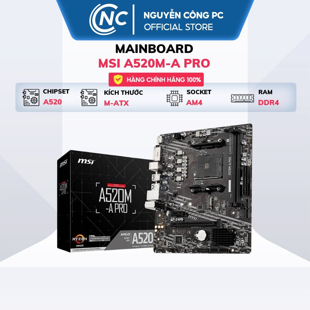 Mainboard MSI A520M-A PRO - BH 36 tháng