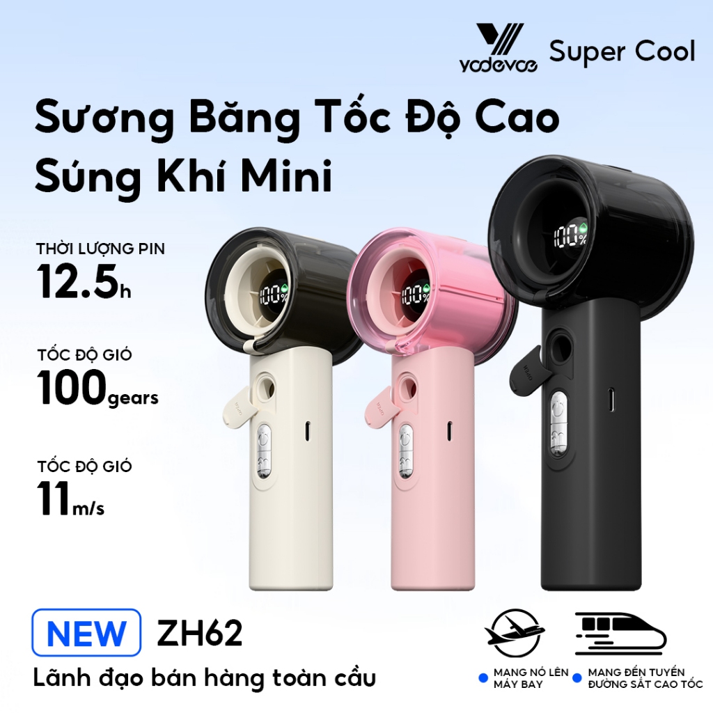 Yodevoe ZH62 Tốc Độ Cao ​​Quạt có chức năng phun tạo độ ẩm, 3000mAh, luồng không khí mạnh mẽ 10m / s | BigBuy360 - bigbuy360.vn