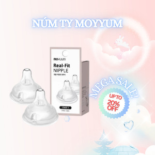 Núm Ti Bình Sữa Moyuum Hàn Quốc Size 1/2/3/4 Van Khí Thông Minh Mềm Mại Thay Thế Cho Bình Moyuum, Lansinoh, Tiny, Toom