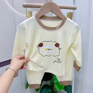 Bộ dài thun lạnh in hình cừu Greal cho bé mềm mát co dãn 4 chiều