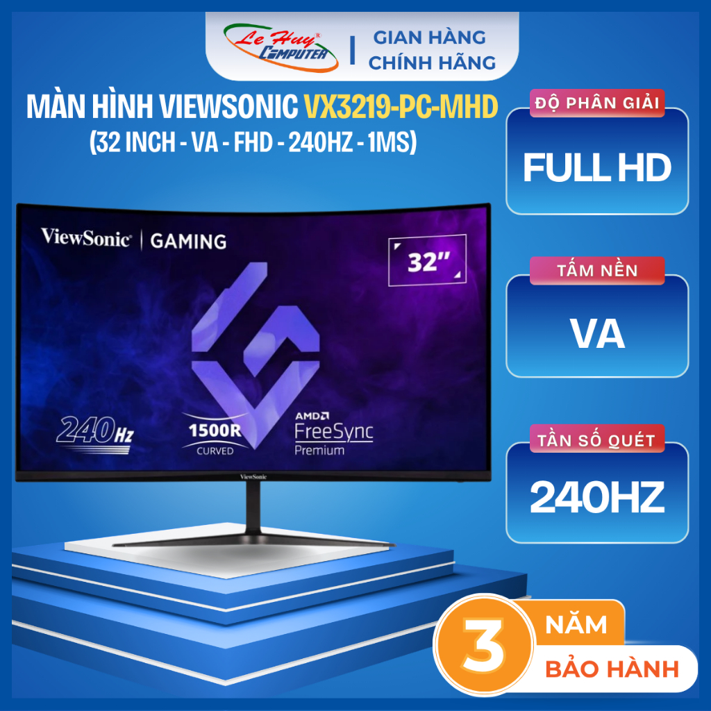 Màn Hình Máy Tính ViewSonic 29 Inch - 32 Inch VA3209-MH/ VX3219-PC-MHD/ VA2932-MHD - Hàng Chính Hãng