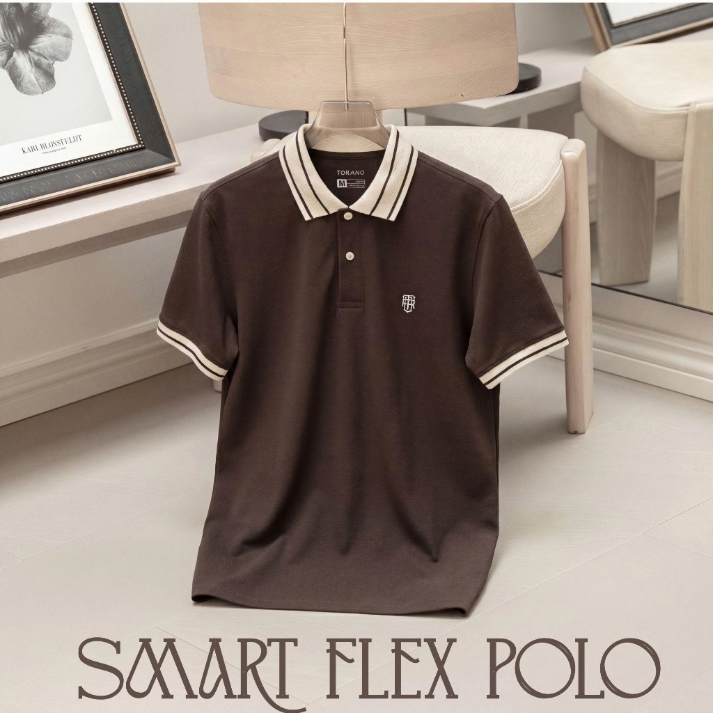 Áo polo nam SMART FLEX TORANO trơn bo kẻ, mềm mịn, giữ phom hoàn hảo HSTP903 | BigBuy360 - bigbuy360.vn