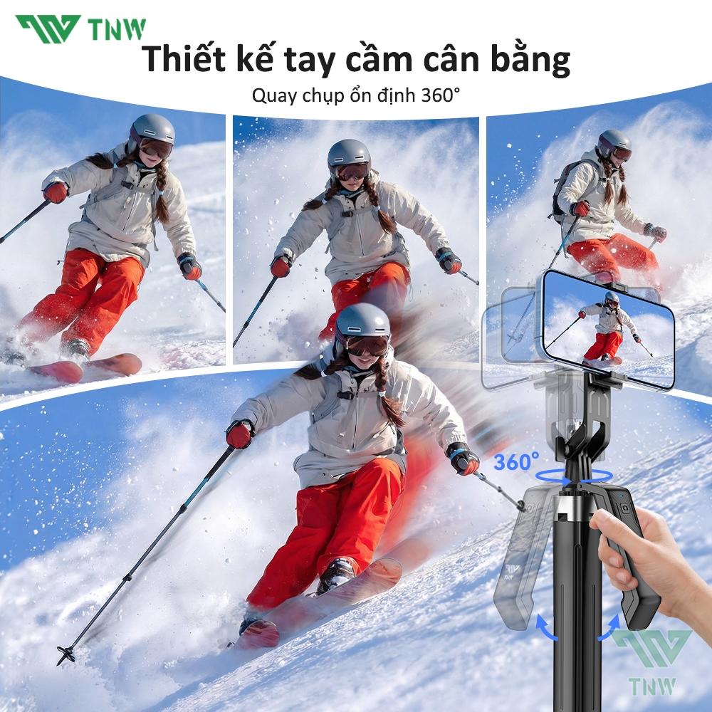 TNW S30 Gậy selfie Gậy chụp ảnh 4 chân Bluetooth chống rung Gậy Selfie Cầm Tay Có Đèn Led Dài 1m8 | BigBuy360 - bigbuy360.vn