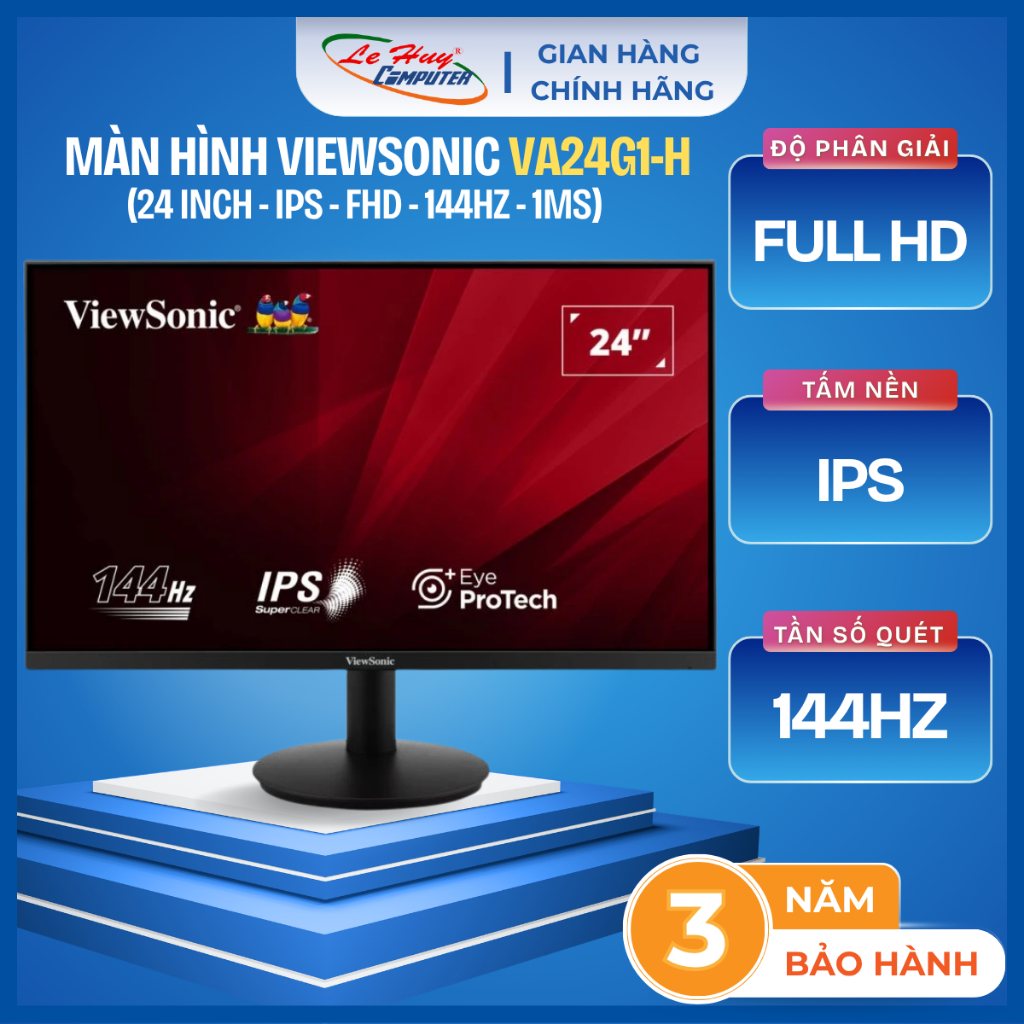 MÀN HÌNH LCD VIEWSONIC VA24G1-H (24 INCH/ IPS/ FHD/ 144HZ/ 1MS(MPRT)) - Hàng Chính Hãng