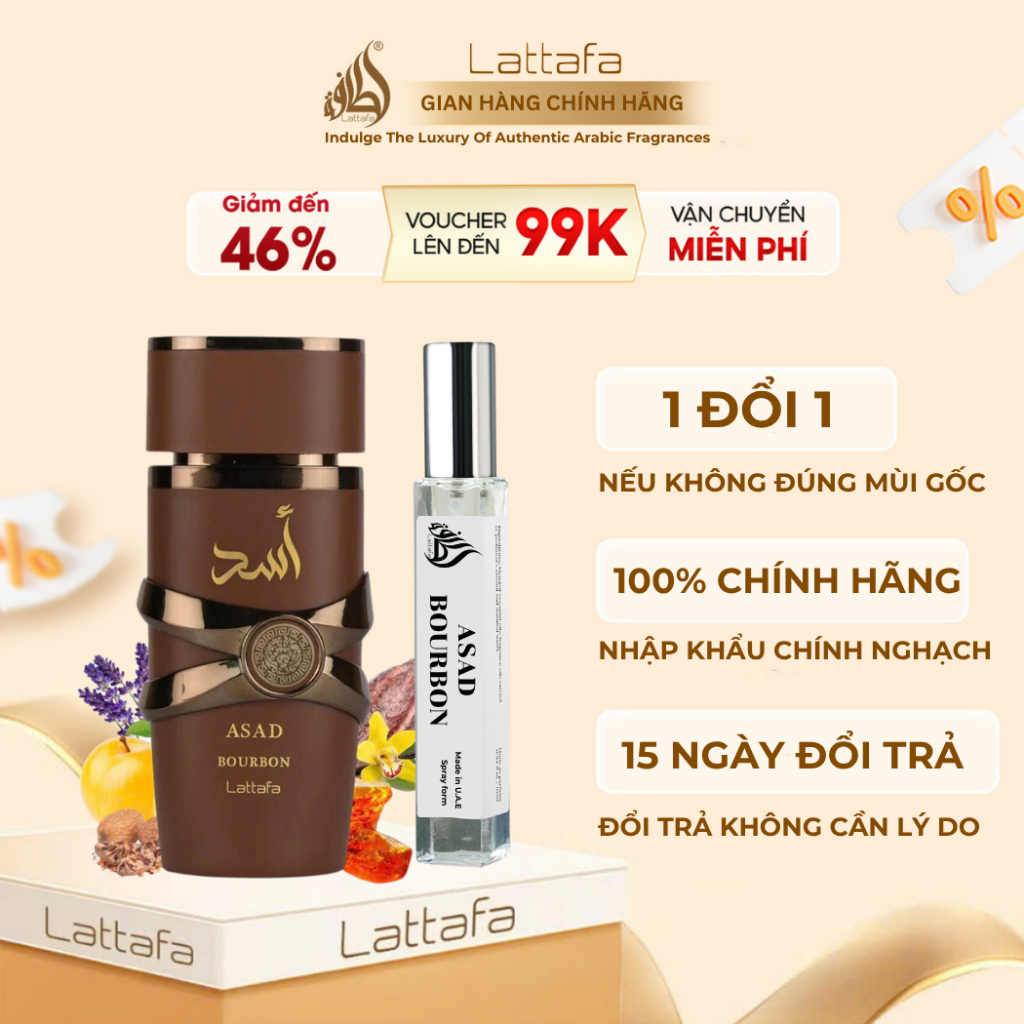 Gốc 30ml | Nước Hoa Nam Lattafa Asad Bourbon Eau De Parfum