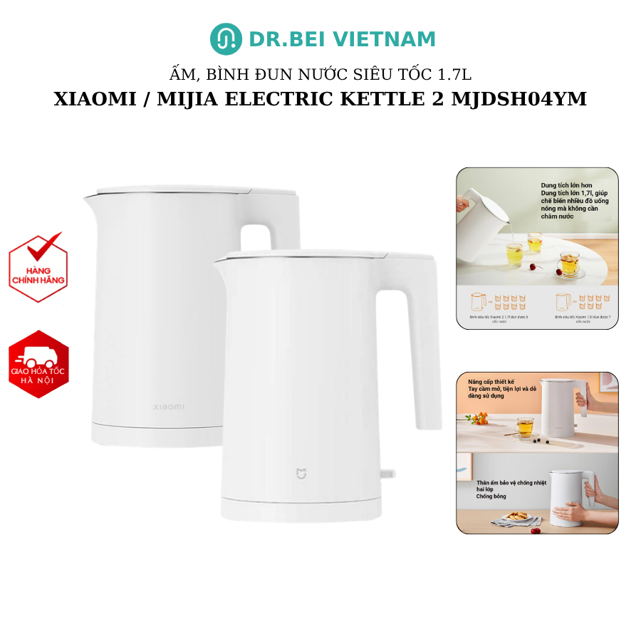Ấm đun nước siêu tốc Xiaomi Mijia Electric Kettle 2 MJDSH04YM 1.7L công suất 1800W - BH 3 tháng