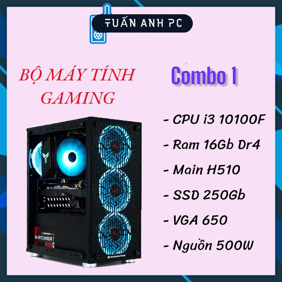 Bộ máy tính H510 | Core i3 10100F | DDR4 16GB | SSD 250GB