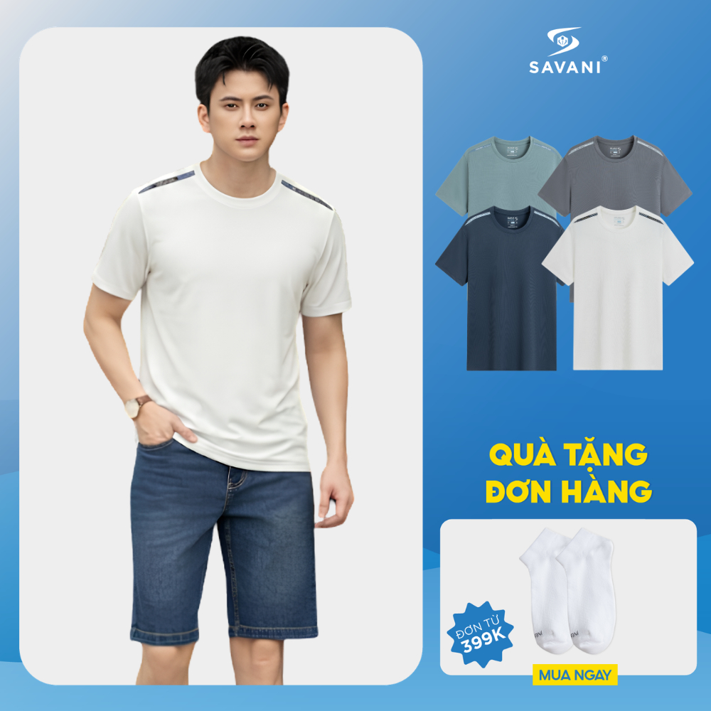 Áo Tshirt Nam SAVANI Trơn, Áo Phông Trơn Cổ Tròn Chất Cotton Mềm Mịn, Thoáng Khí MTSA200S6