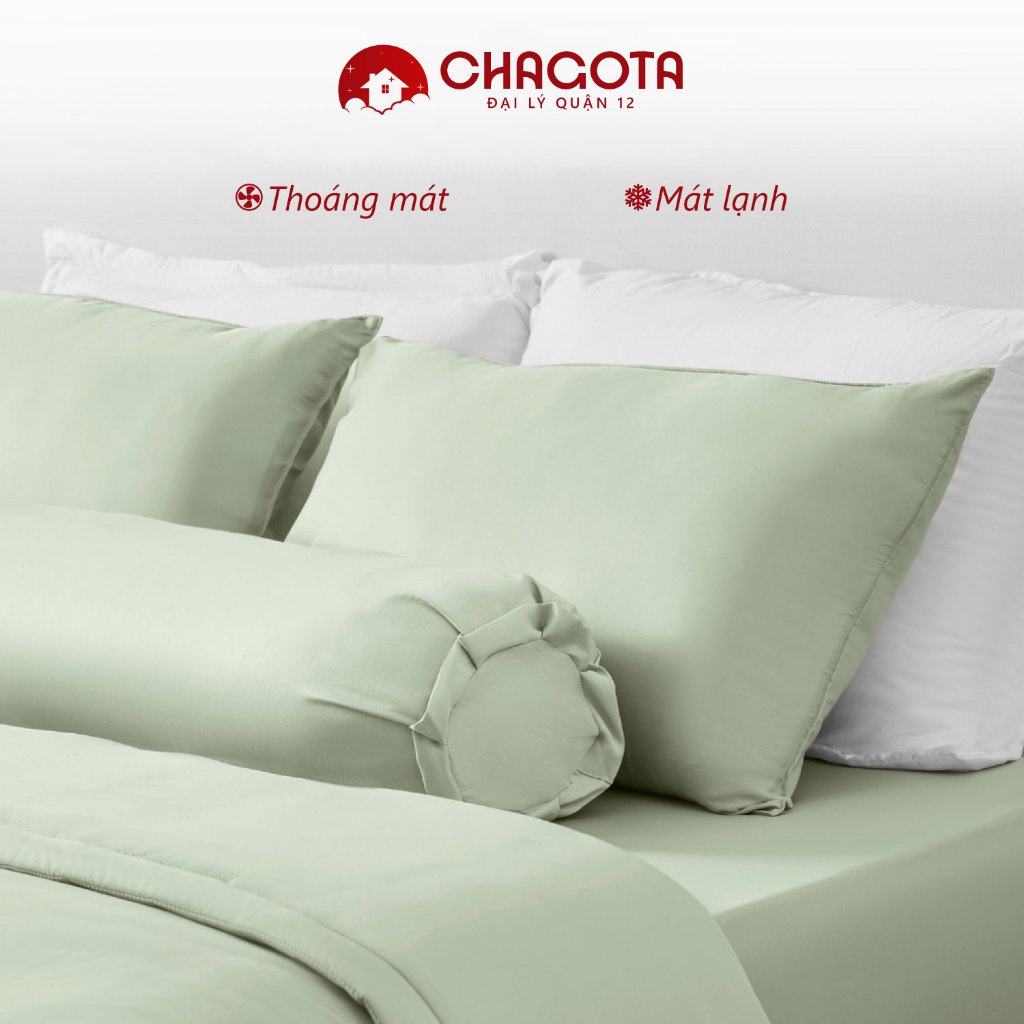 Bộ Chăn Ga Gối Lụa Silk Ice CHAGOTA, Khả Năng Vải Thấm Hút, Độ Mềm Mát cao, Thông Thoáng Mọi Mùa 1m6x2m 1m8x2m | BigBuy360 - bigbuy360.vn